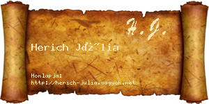 Herich Júlia névjegykártya